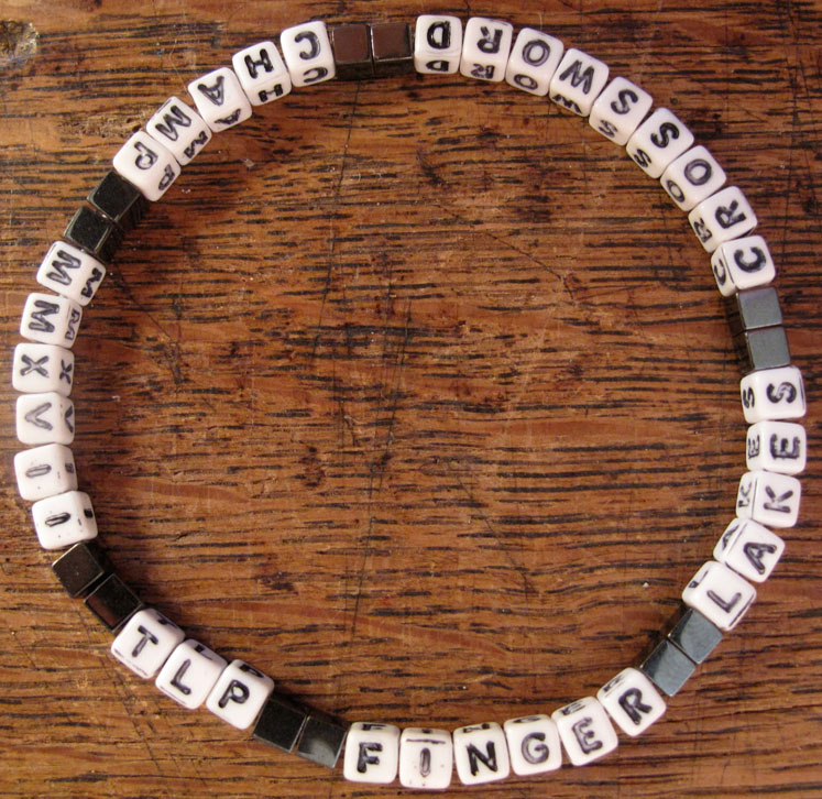 Finger Lakes Crossword Competition Bracelet made of beads