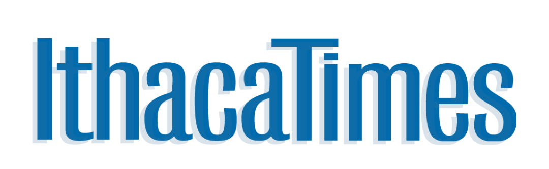 Ithaca Times login in blue with a gray shadow